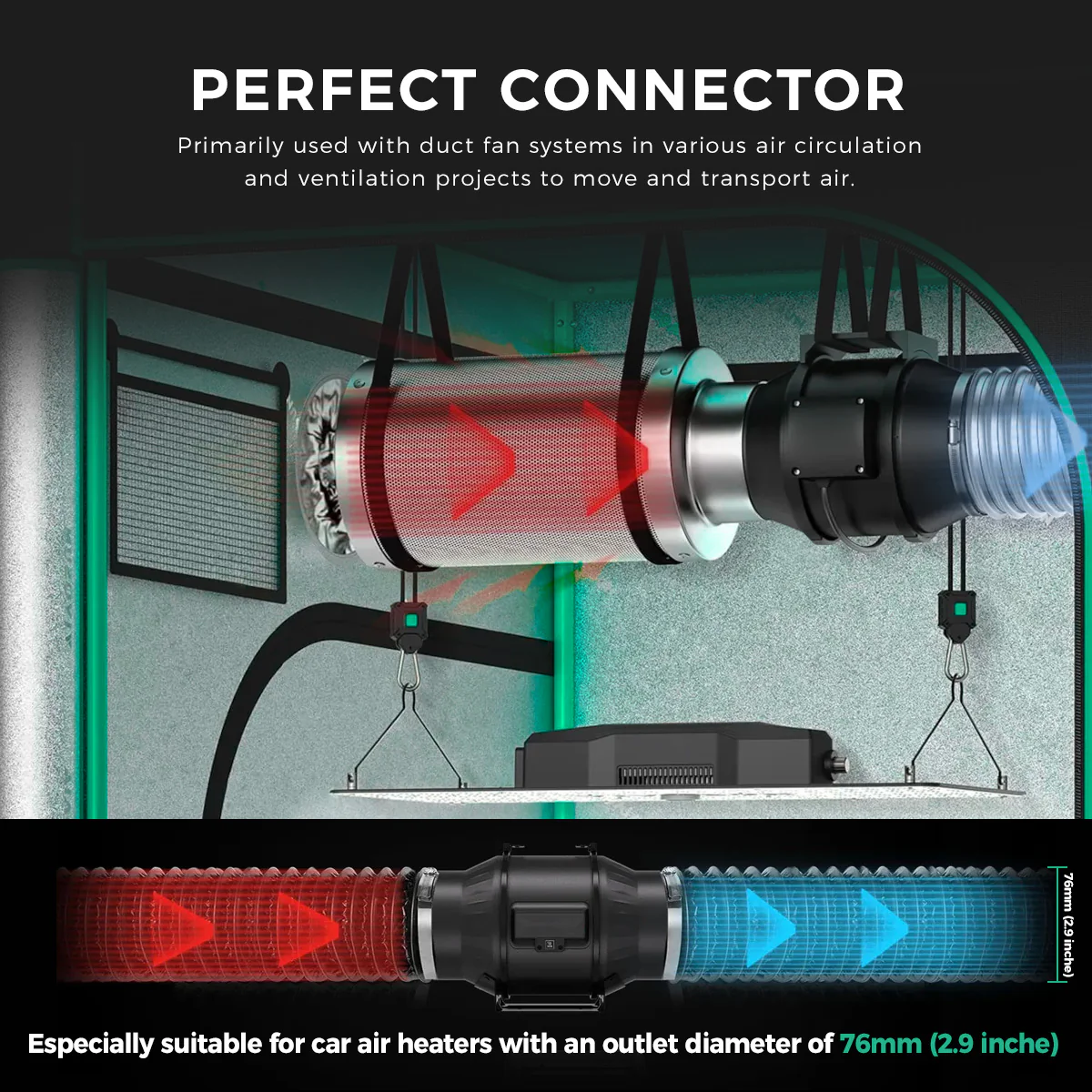 A210 75mm 210cm Flexible Scalable Outlet Duct Pipe - Image 5