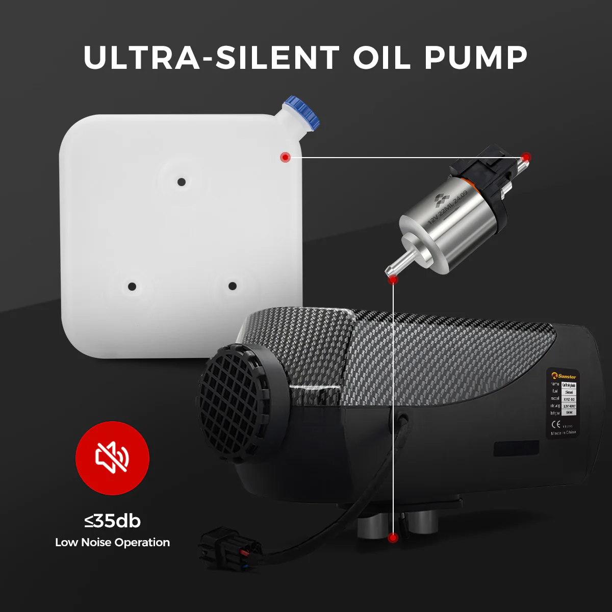 A220 18.5/22ML Ultra-Low Noise Fuel Pump 12V - Image 6