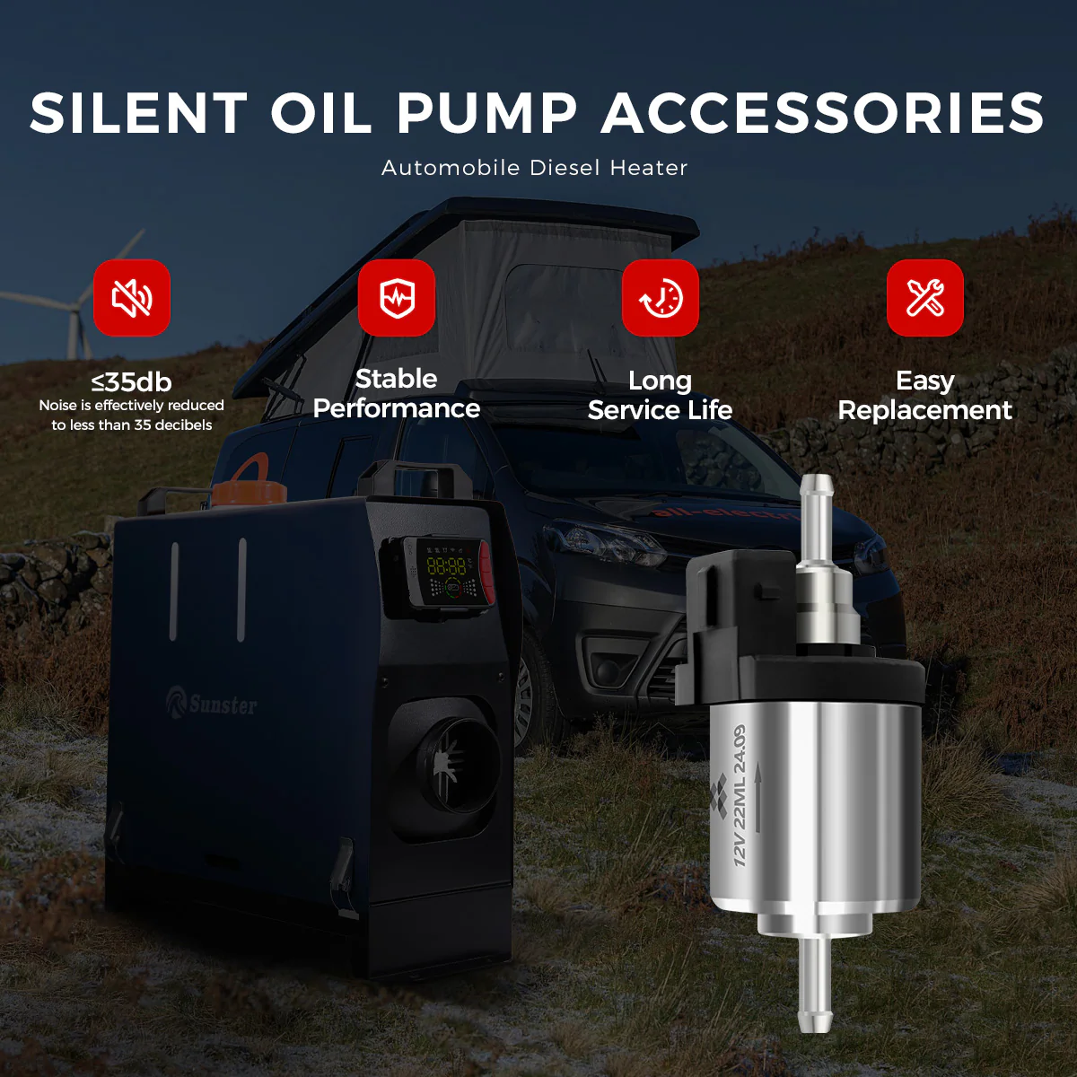 A220 18.5/22ML Ultra-Low Noise Fuel Pump 12V - Image 8