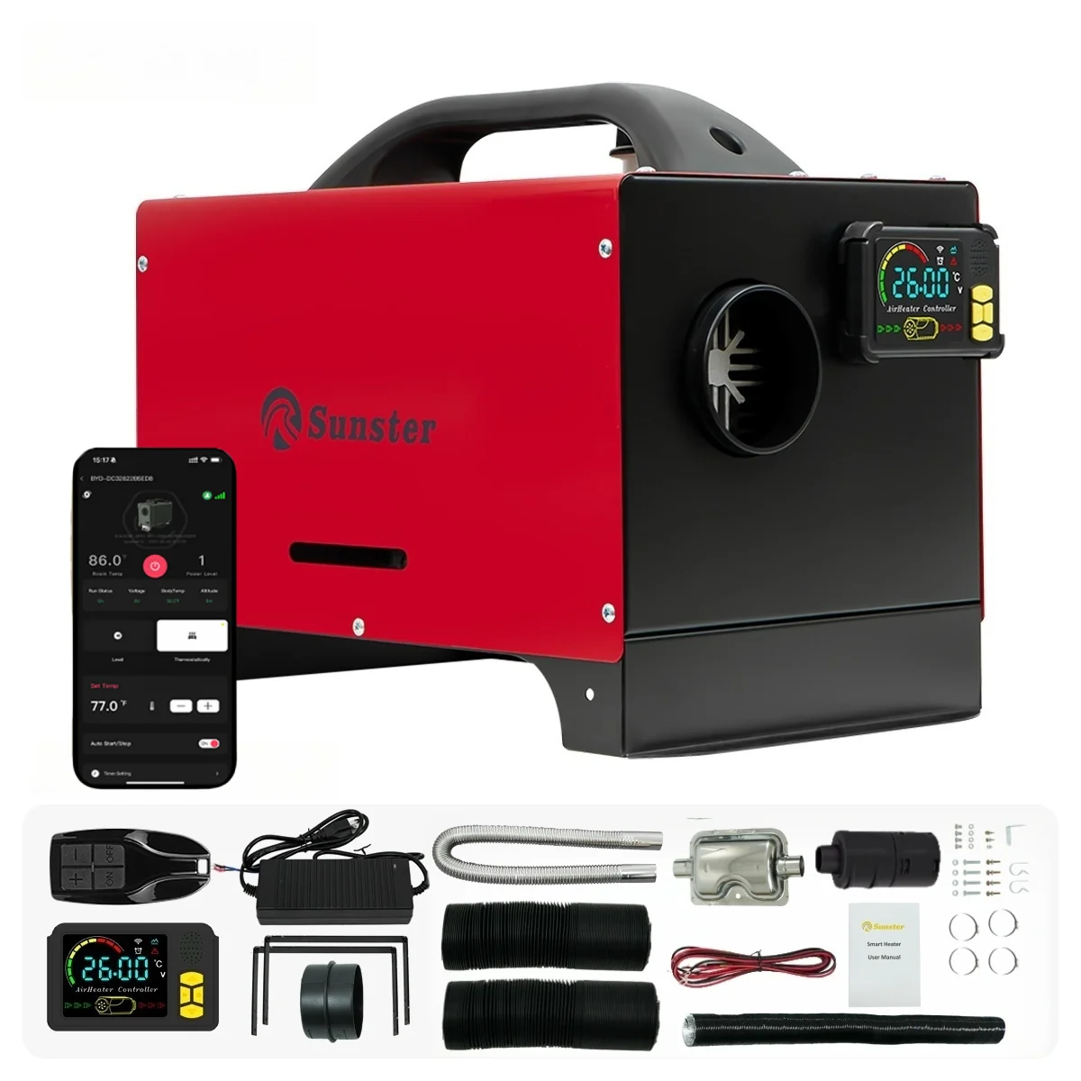 Sunster A2200BS Diesel Heater 8KW 12/24V 110-240V, All In One Bluetooth Version - Image 17