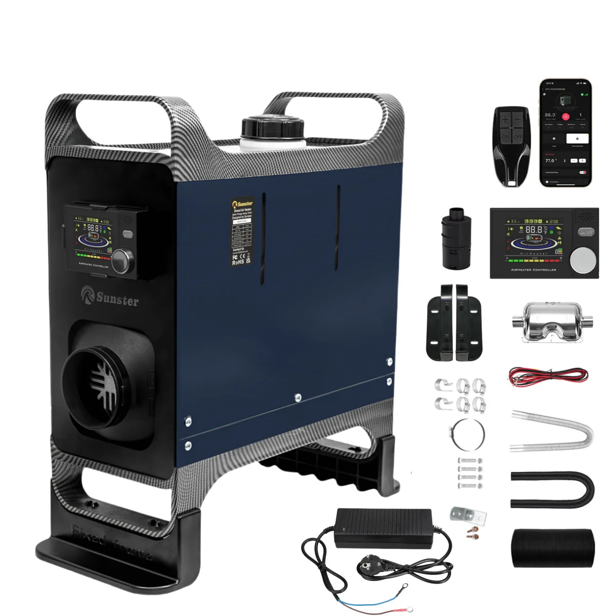 Sunster A2302BL Diesel Heater 8KW 12/24V 110-240V, All In One Bluetooth Version - Image 3