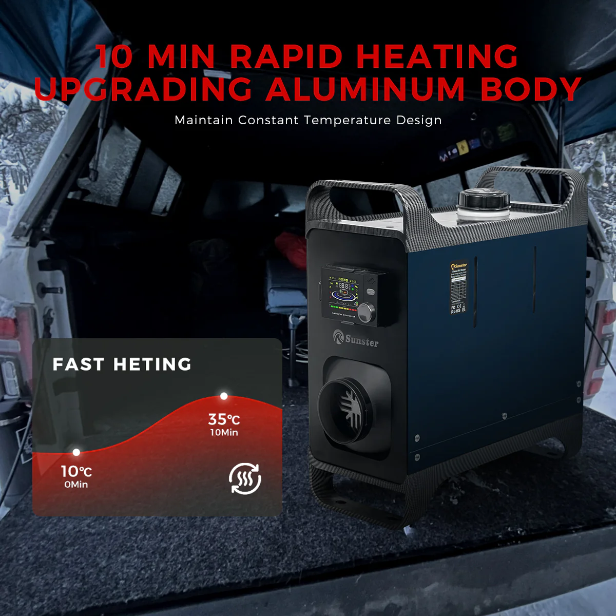 Sunster A2302BL Diesel Heater 8KW 12/24V 110-240V, All In One Bluetooth Version - Image 8