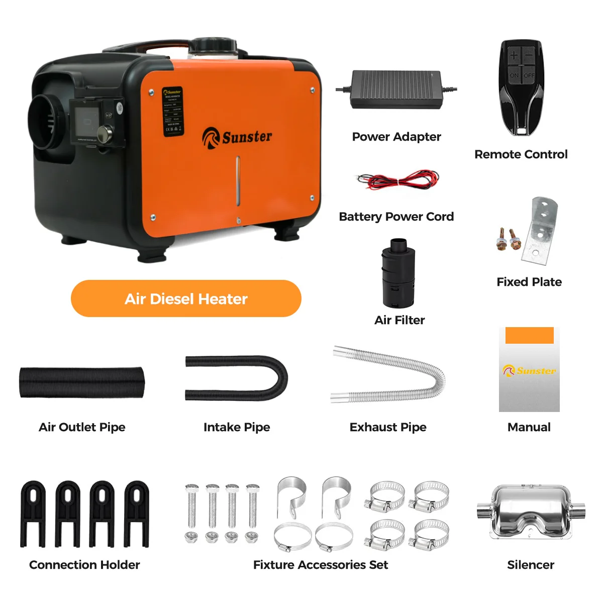 Sunster A2302BP Diesel Heater 8KW 12/24V 110-240V, All In One Bluetooth Version - Image 20