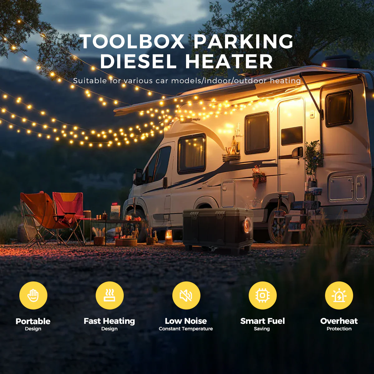 Sunster TB10 Diesel Heater 8KW 12/24V 110-240V, ToolBox Bluetooth Black Version - Image 12