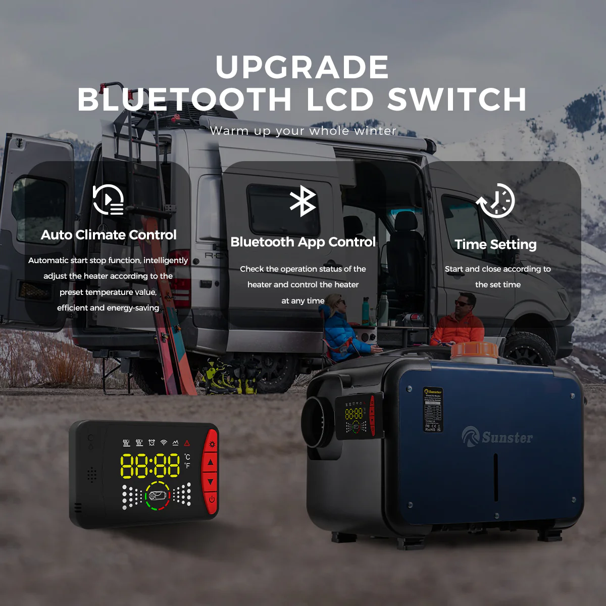 Sunster A2105LH Diesel Heater 8KW 12/24V, All In One Bluetooth Version - Image 6