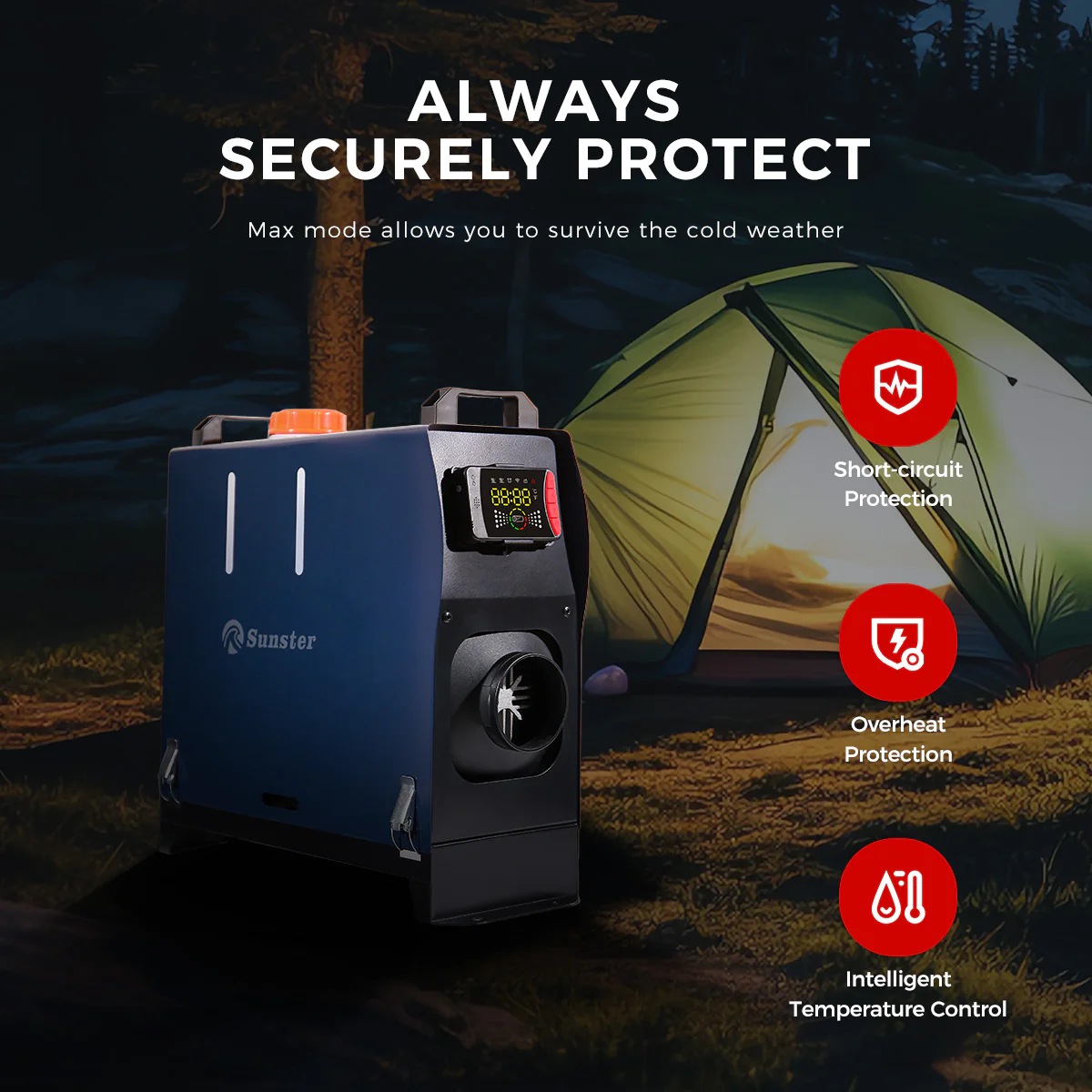 Sunster A2105LV Diesel Heater 8KW 12/24V, All In One Bluetooth Version - Image 9