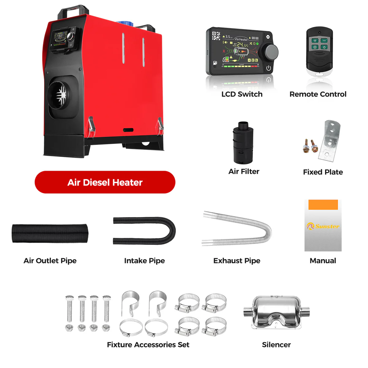 Sunster A2209V Diesel Heater 8KW 12/24V, All In One Bluetooth Version - Image 13
