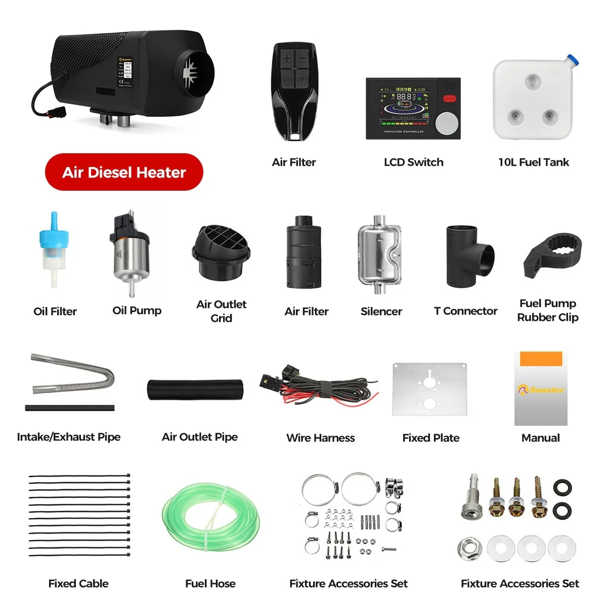 Sunster A2302BS Diesel Heater 8KW 12/24V, Traditional Bluetooth Version - Image 12