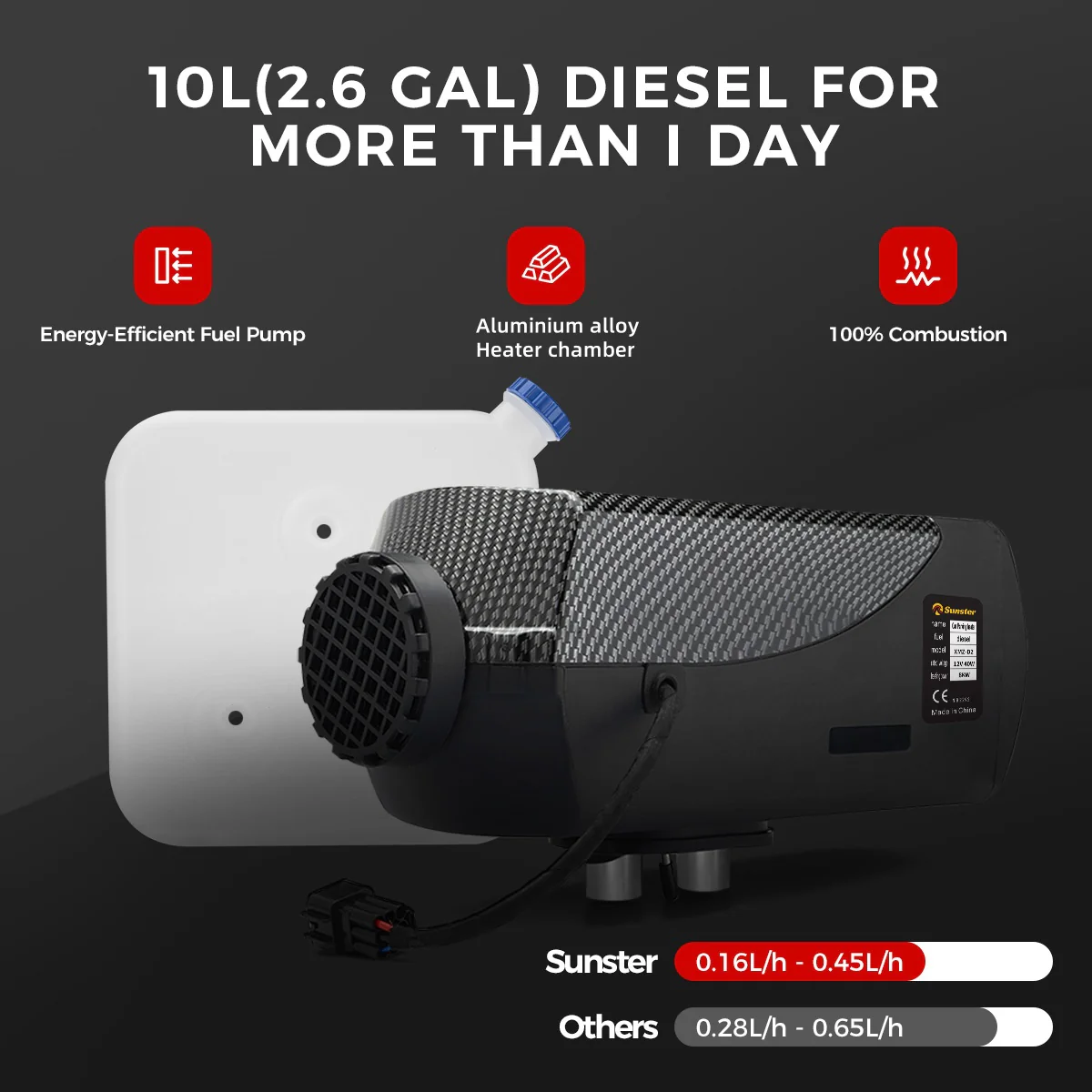 Sunster A2302BS Diesel Heater 8KW 12/24V, Traditional Bluetooth Version - Image 8