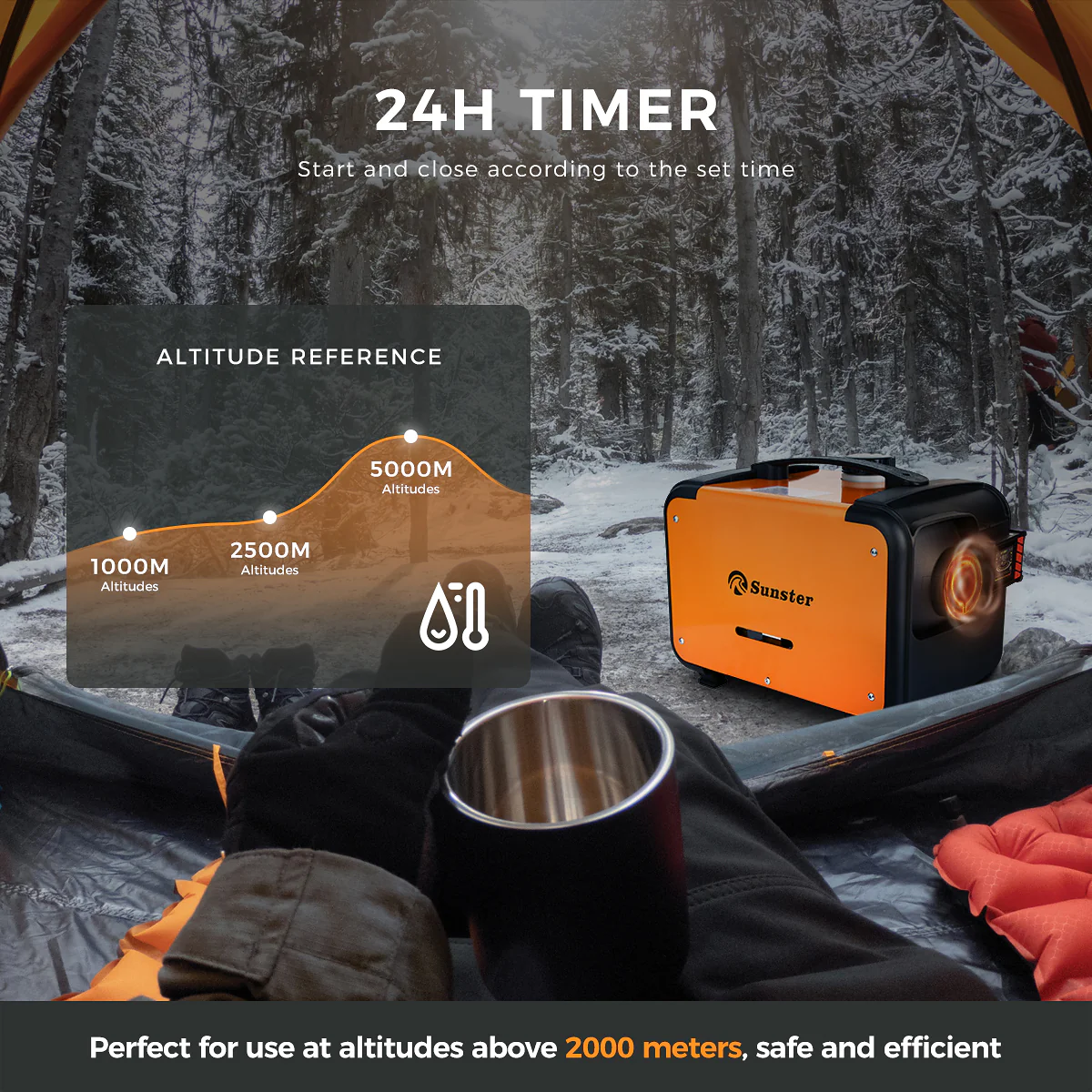 Sunster A2309H Diesel Heater 8KW 12/24V 110-240V, All In One Bluetooth Version - Image 8