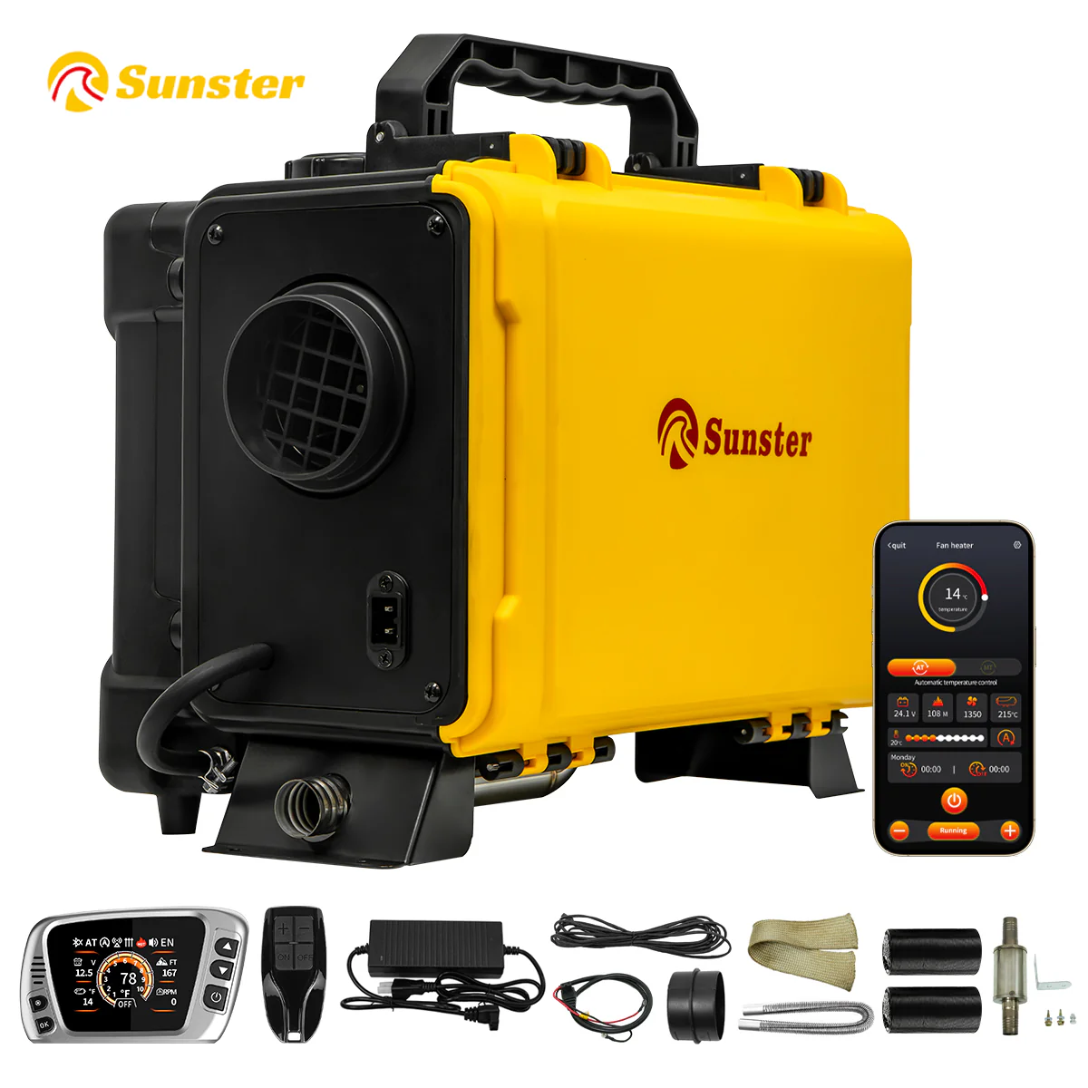 Sunster HTB1 Diesel Heater 8KW 12V 110-240V, ToolBox Bluetooth Version - Image 4
