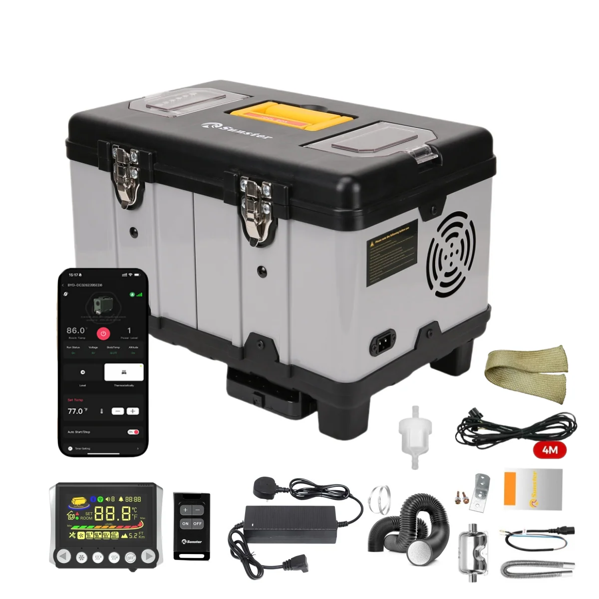 Sunster TB10 Diesel Heater 8KW 12/24V 110-240V, ToolBox Bluetooth Upgrade Version - Image 3