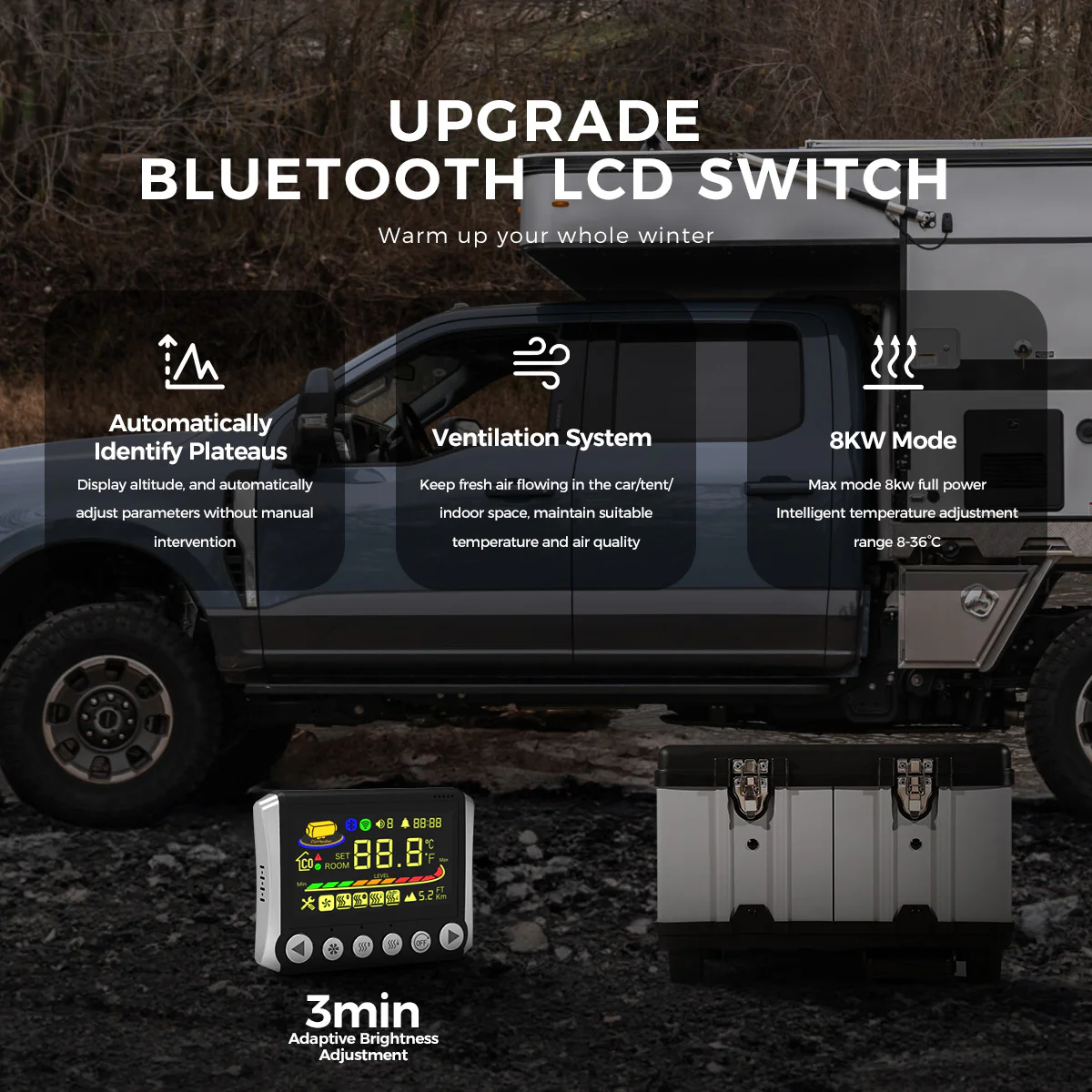 Sunster TB10 Diesel Heater 8KW 12/24V 110-240V, ToolBox Bluetooth Upgrade Version - Image 7