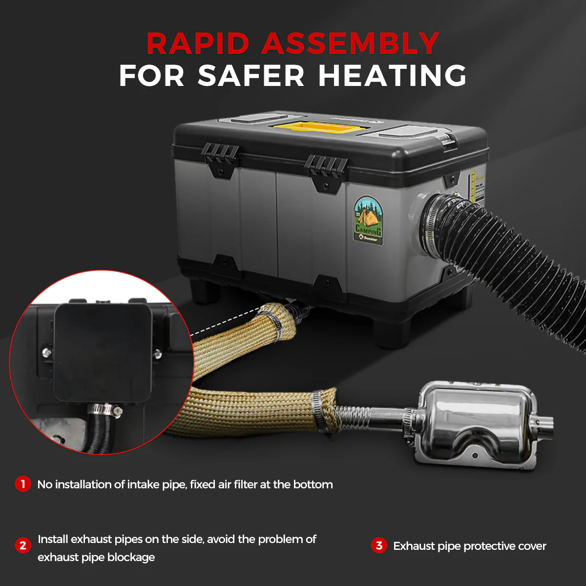 Sunster TB10 Diesel Heater 8KW 12/24V 110-240V, ToolBox Bluetooth Upgrade Version - Image 8