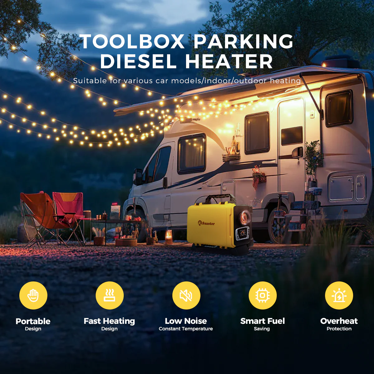 Sunster HTB1 Diesel Heater 8KW 12V 110-240V With Bag, ToolBox Bluetooth Version - Image 17