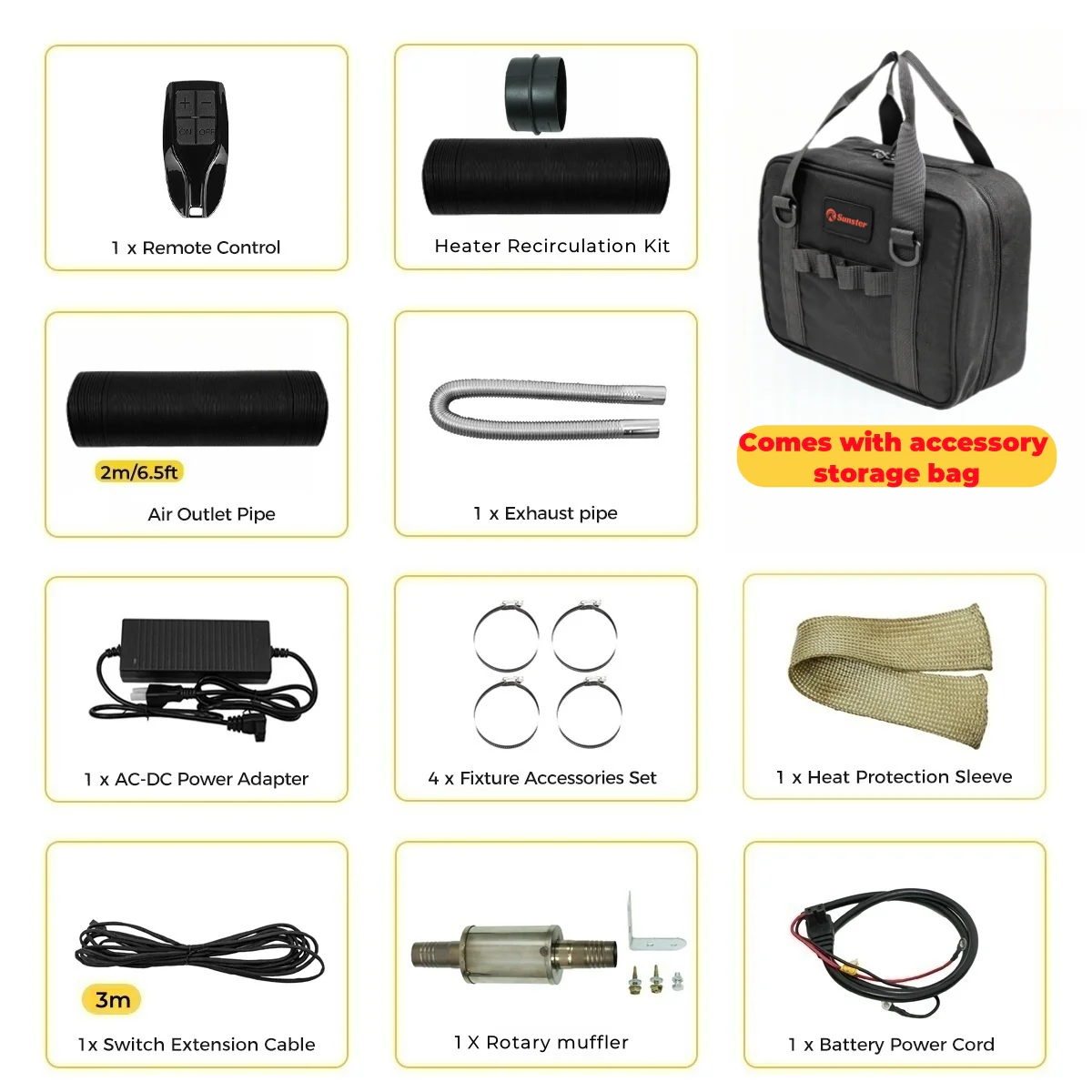 Sunster HTB1 Diesel Heater 8KW 12V 110-240V With Bag, ToolBox Bluetooth Version - Image 5