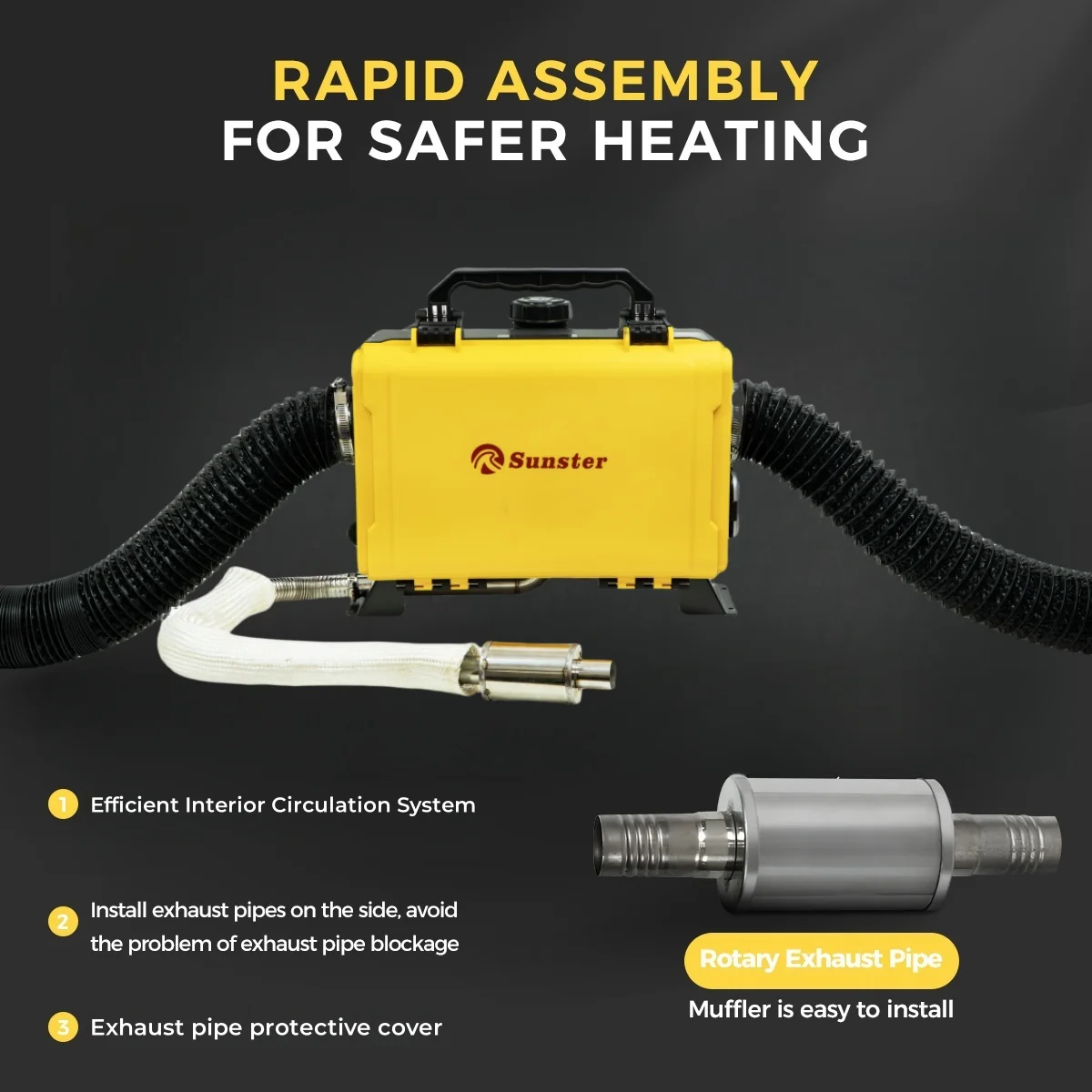 Sunster HTB1 Diesel Heater 8KW 12V 110-240V With Bag, ToolBox Bluetooth Version - Image 8