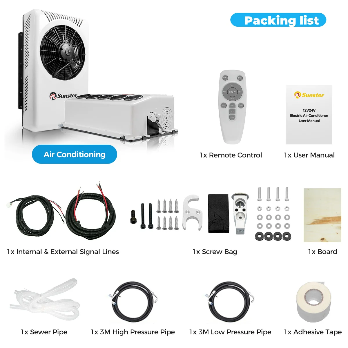 Sunster S-AC3 RV Air Conditioner 12V/24V Efficient Cooling - Image 15