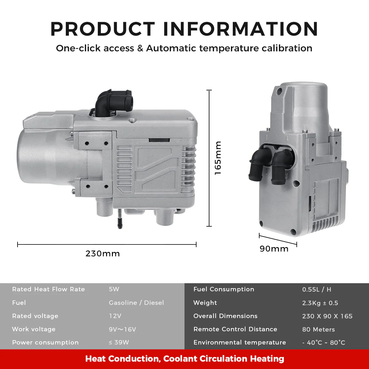 Sunster A2301 Plumbing Water Heater 5KW 12V, Gasoline/Diesel - Image 4