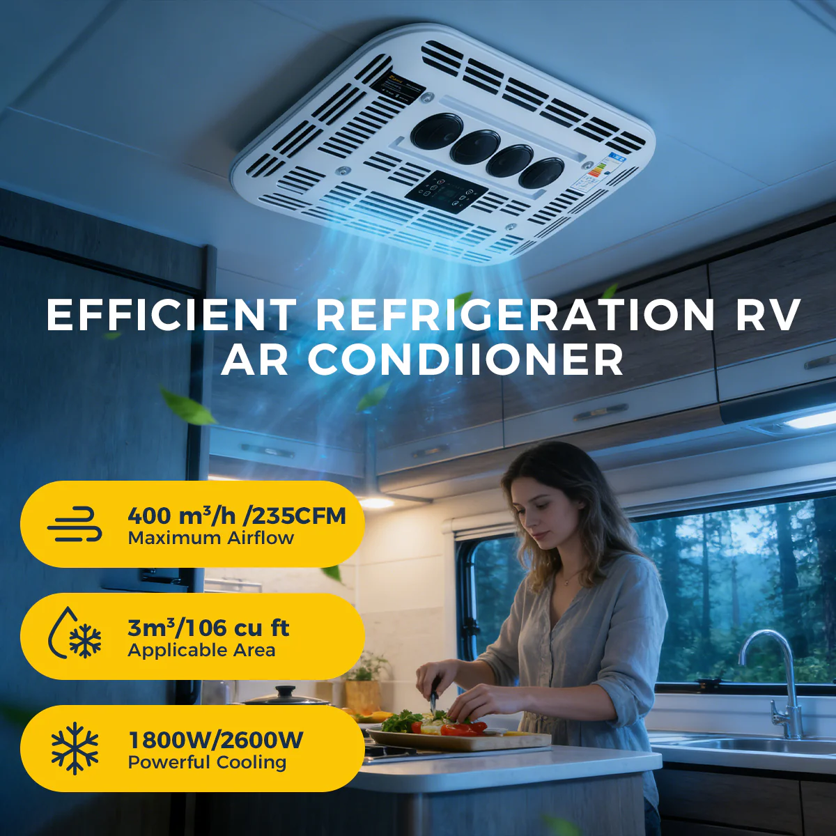 Sunster RV Roof Air Conditioner 12V/24V Efficient Cooling DDK-KTD1 - Image 5