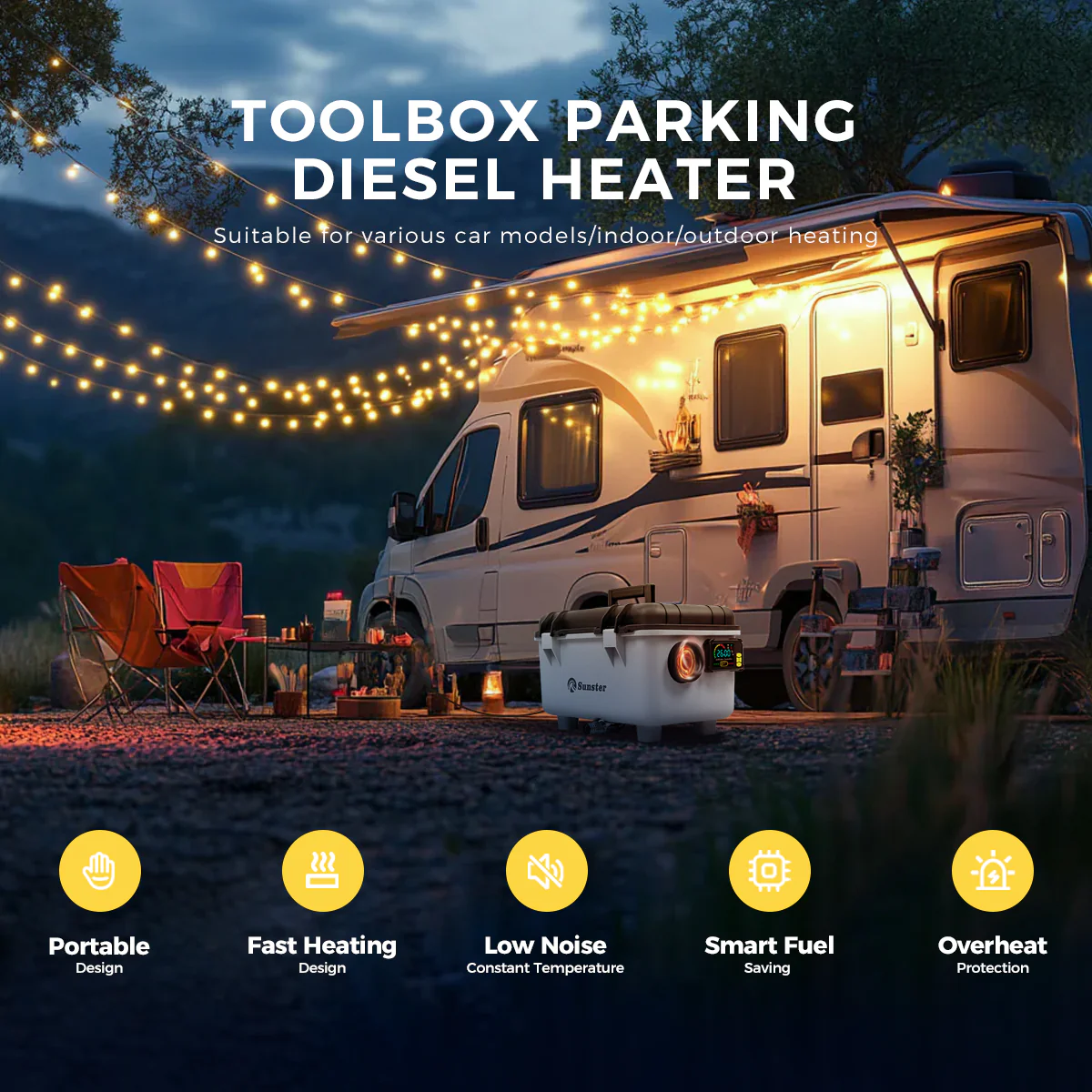 Sunster TB30 Diesel Heater 8KW 12/24V 110-240V With Bag, ToolBox Bluetooth Version - Image 13