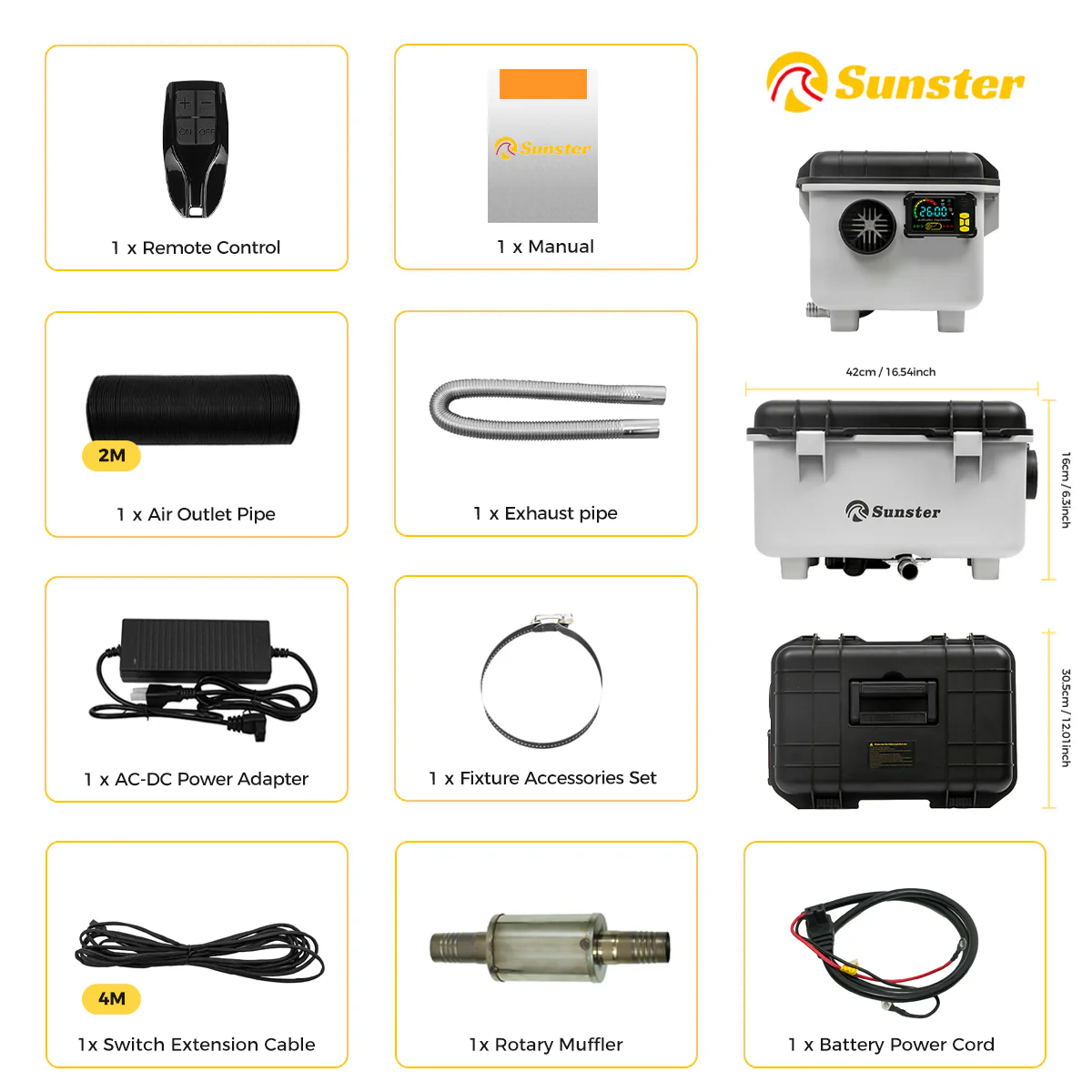 Sunster TB30 Diesel Heater 8KW 12/24V 110-240V With Bag, ToolBox Bluetooth Version - Image 6